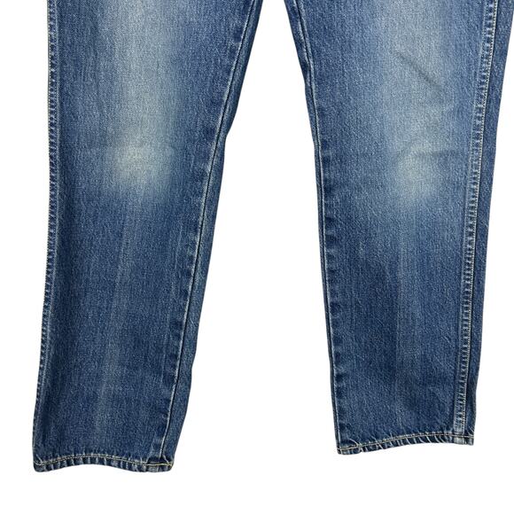 AMO Tulip Denim Dark Vintage Blue Cropped High Waisted Jeans 27 - Picture 6 of 9